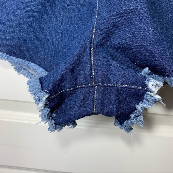 BBJ Los Angeles Cutoff Jeans Short Hi Waist Blue Raw Hem Denim Sz 30 Hot Shorts - Picture 3 of 10